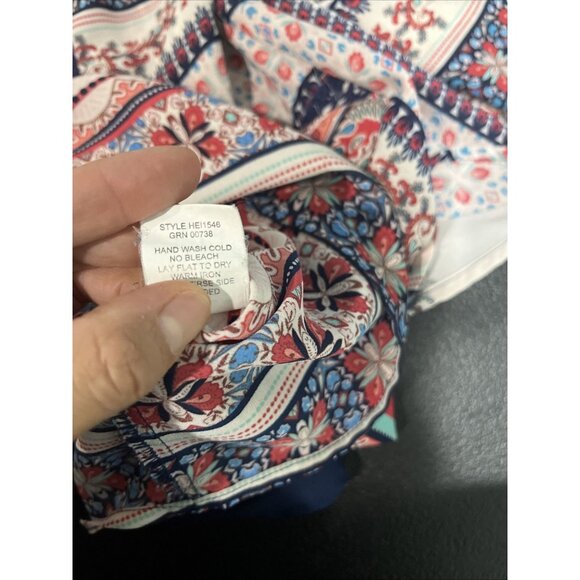 Fig and Flower Womens Top XL Multicolor Flutter Sleeve Paisley Patchwork Boho - Picture 6 of 7